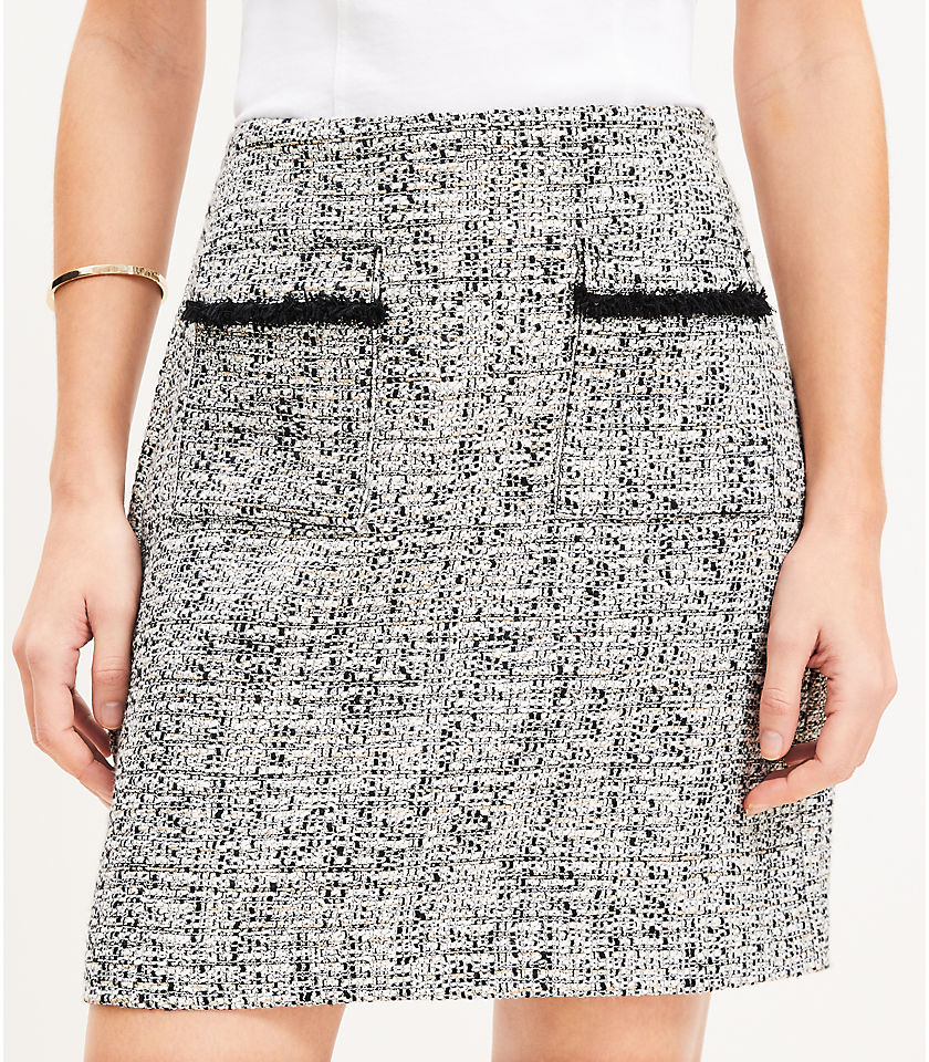 Tall Tweed Flap Pocket Skirt