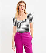Petite Striped Perfect Ribbed Sweetheart Tee carousel Product Image 1