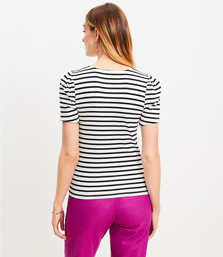 Petite Striped Perfect Ribbed Sweetheart Tee image number 2