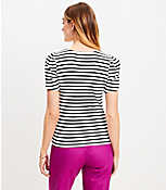 Petite Striped Perfect Ribbed Sweetheart Tee carousel Product Image 3