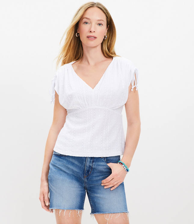 Pleated Tie Neck Top