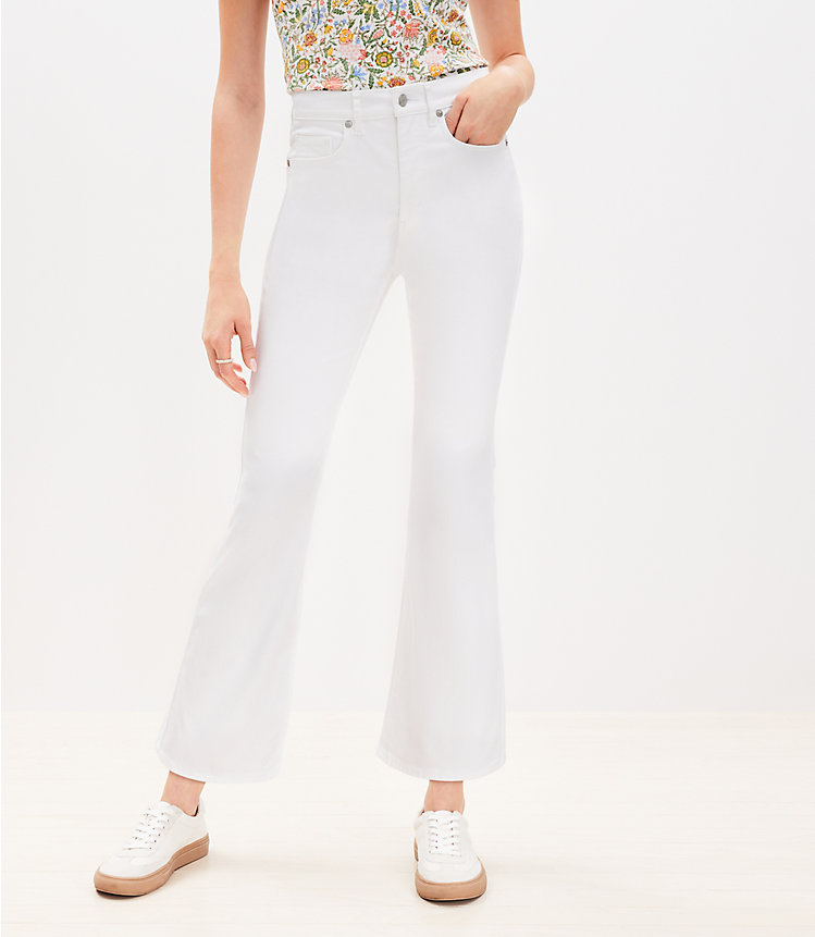 Petite High Rise Kick Crop Jeans in White image number 0