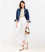 Petite High Rise Kick Crop Jeans in White carousel Product Image 2