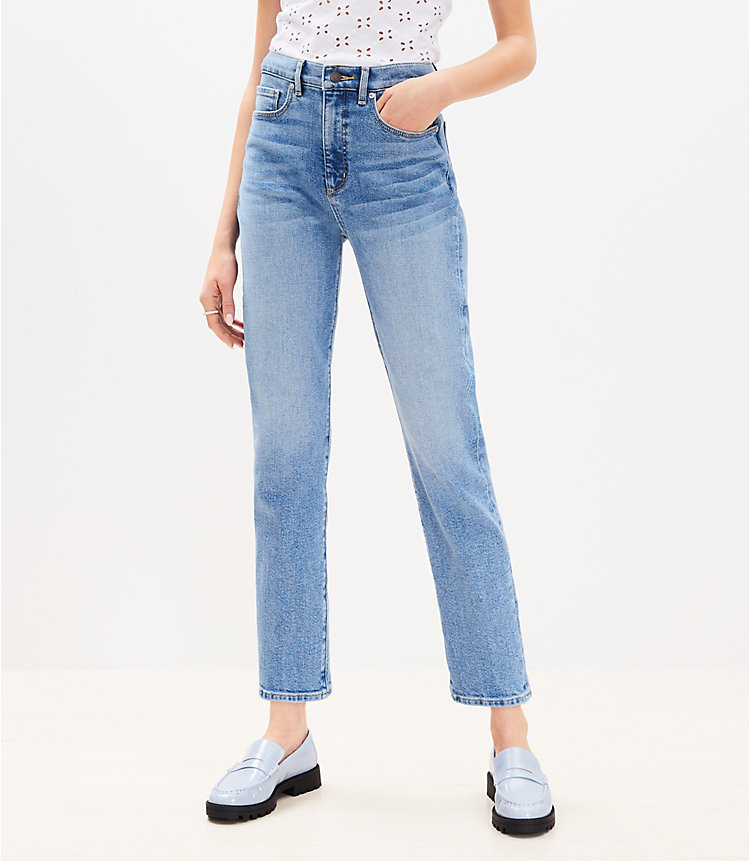 Petite High Rise Slim Jeans in Mid Vintage Wash image number 0