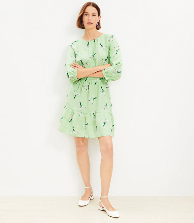 Dobby Button Swing Shirtdress