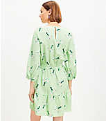 Tall Linen Blend Tiered Balloon Sleeve Dress carousel Product Image 3