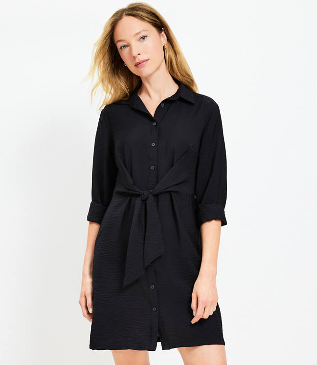 Dahlia Tie Front Mini Shirtdress