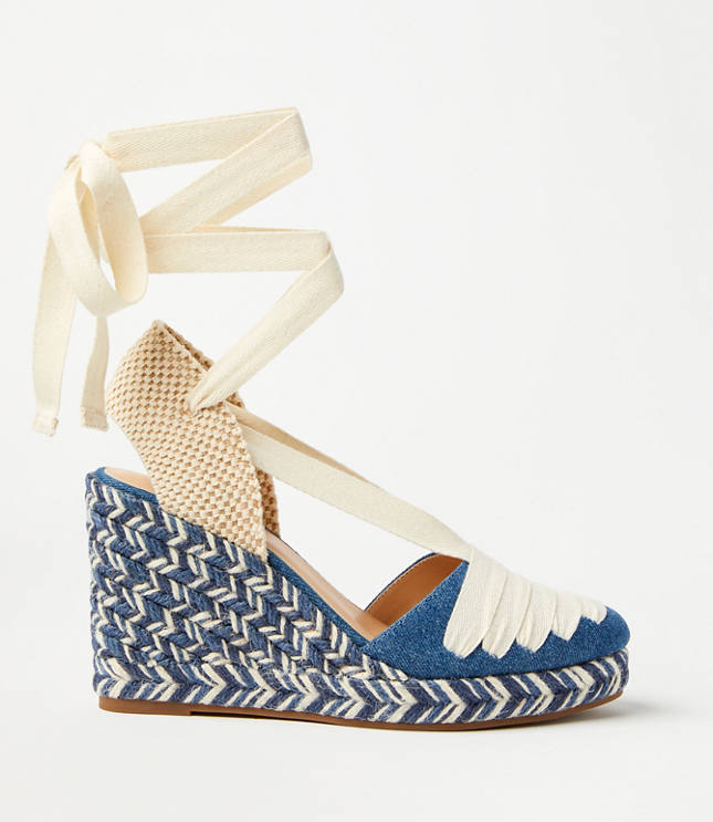 Denim espadrille wedge sandals deals