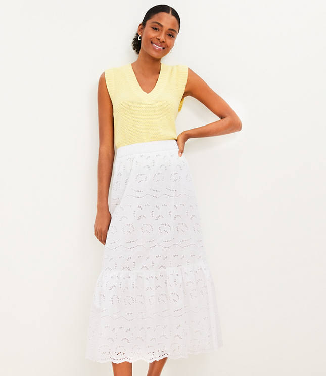 Petite tiered 2025 midi skirt