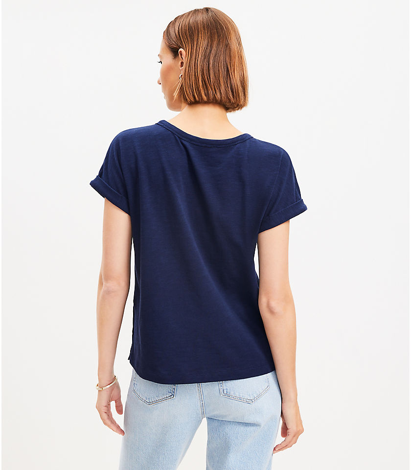 Petite Side Button Tee