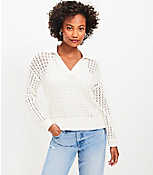 Petite Mesh Collared Sweater carousel Product Image 1