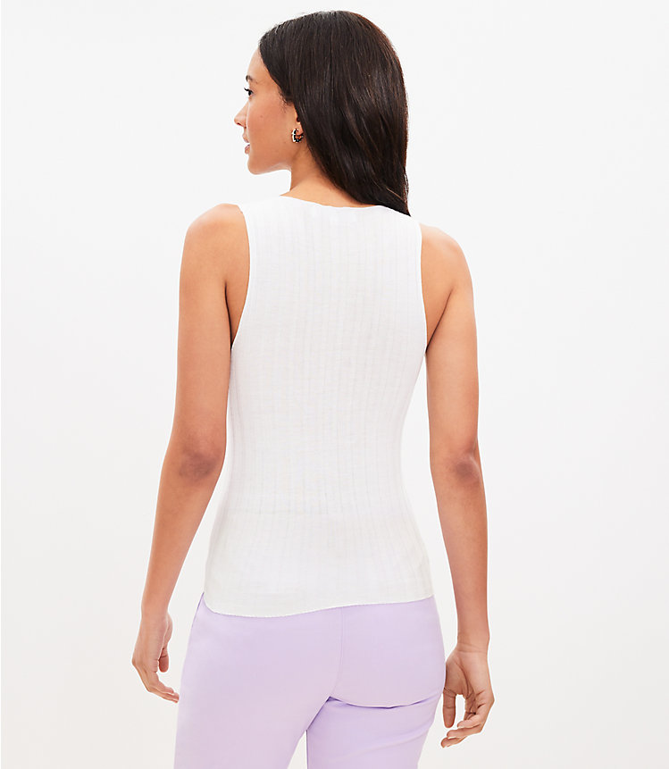 Petite Ribbed V-Neck Sweater Tank Top image number 2