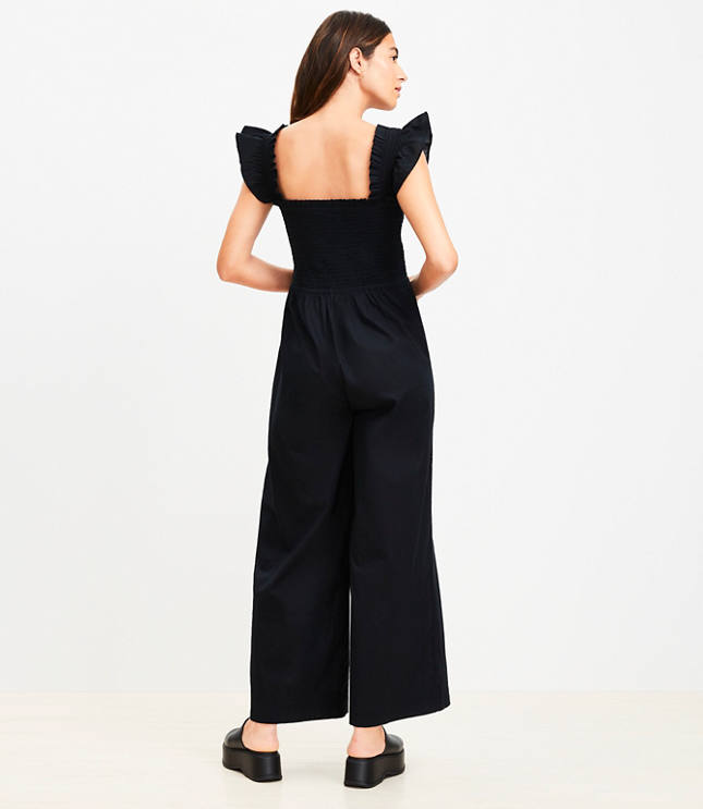 LOFT Beach Ruched Wide Leg Jumpsuit