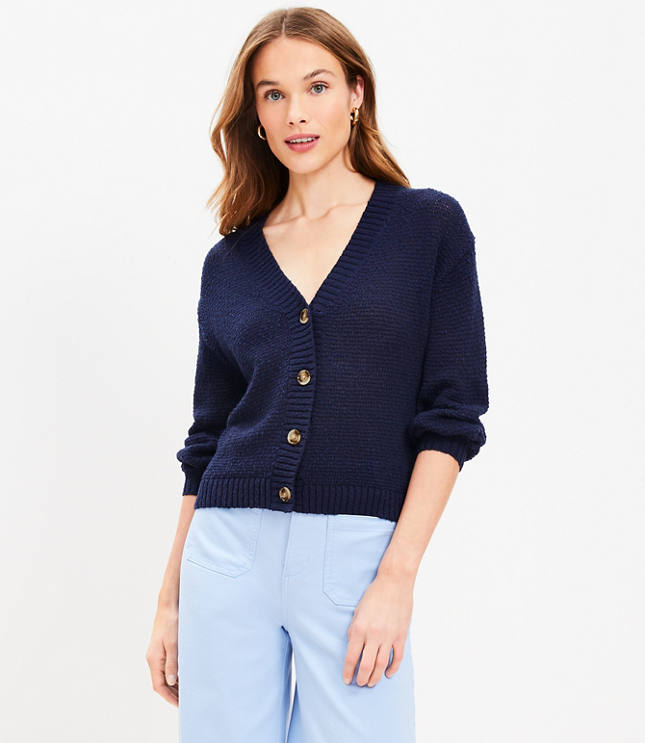 Petite Marled V-Neck Cardigan