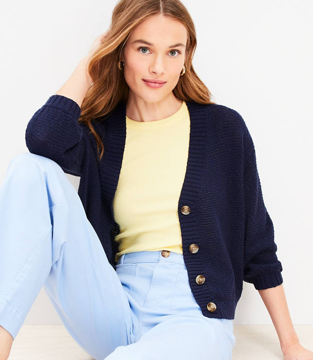 Petite Marled V-Neck Cardigan