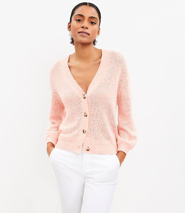 Pretty In Pink Button Down Pointelle Knit Cardigan – Forever Dolled Up