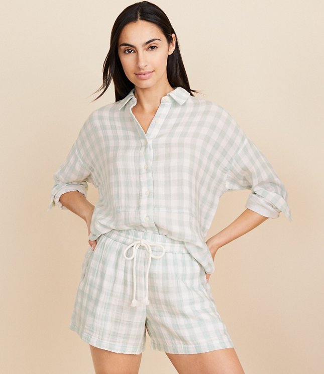 Petite Pleated Bermuda Shorts in Poplin