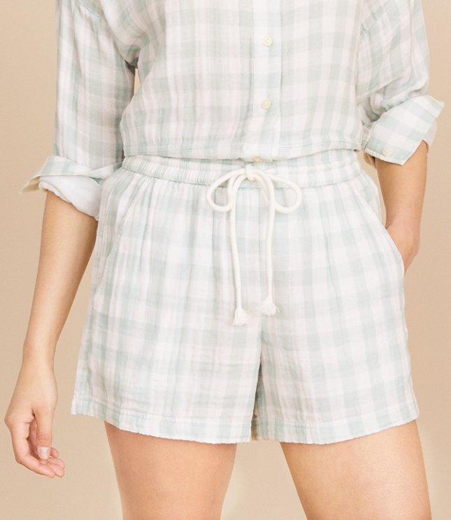 Lou & Grey Gingham Triple Cloth Shorts