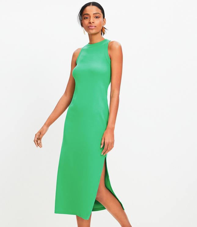 Petite Perfect Ribbed Tank Midi Dress