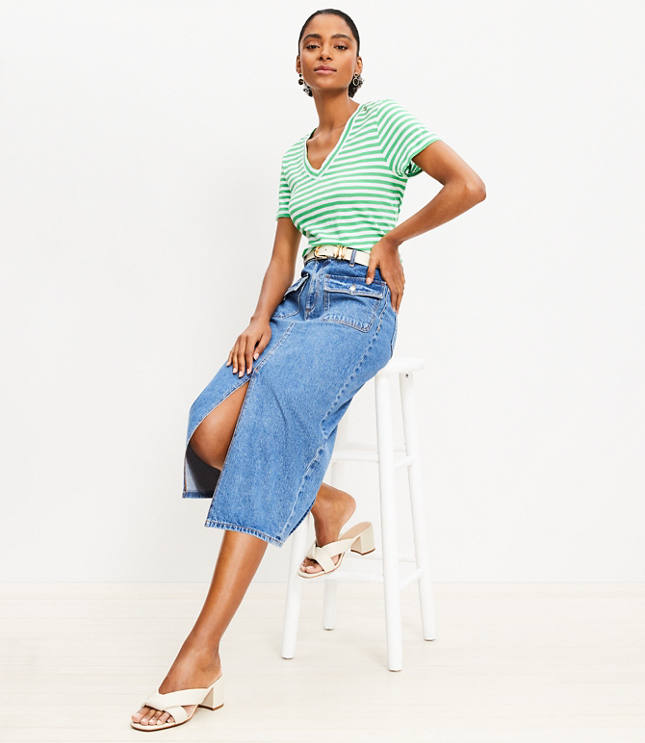 Striped Everyday V-Neck Tee