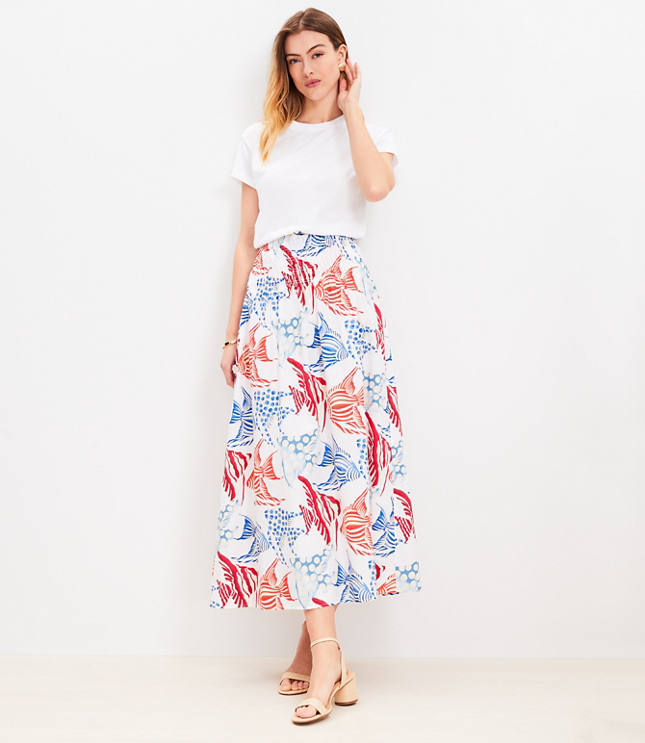 Paisley Bias Maxi Skirt - White