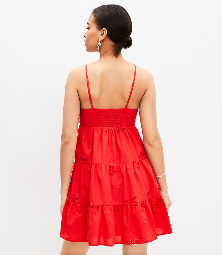 Petite Tropical Eyelet Strappy Swing Dress image number 2