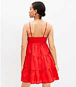 Petite Tropical Eyelet Strappy Swing Dress carousel Product Image 3