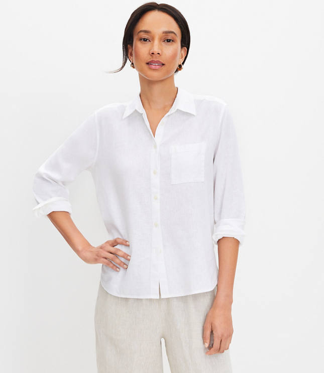 Poplin Seamed Blouson Back Shirt