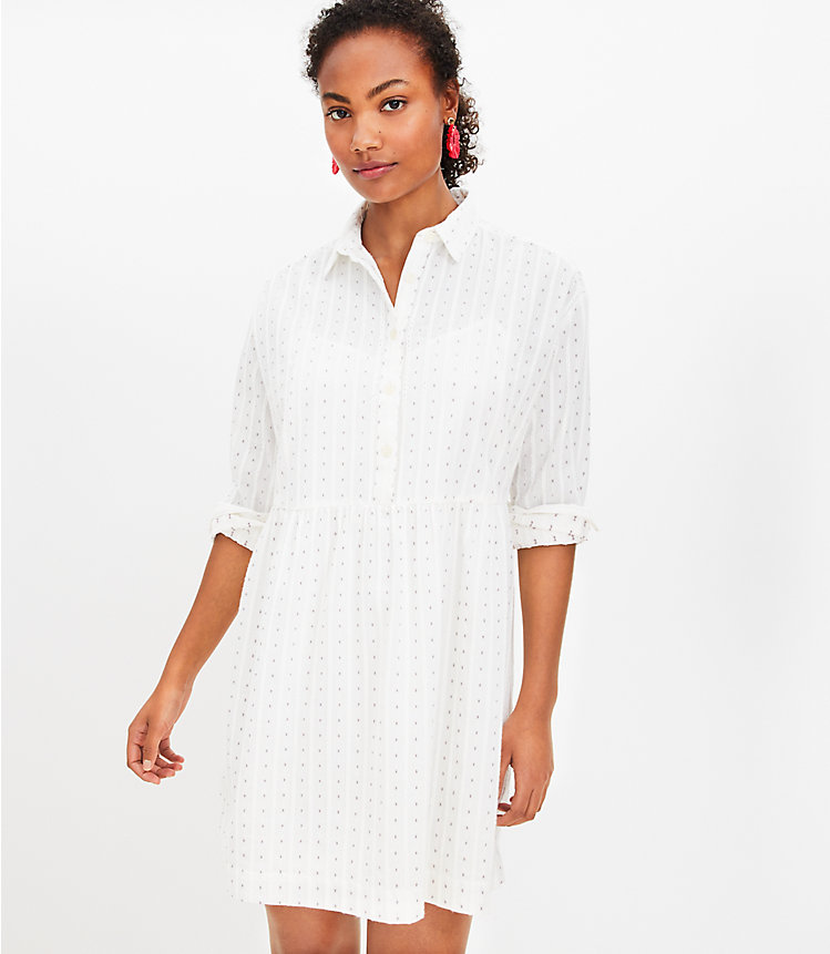 Dobby Button Swing Shirtdress image number 1