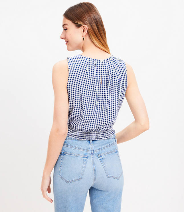 Pleated Cotton Zipper Tank Top