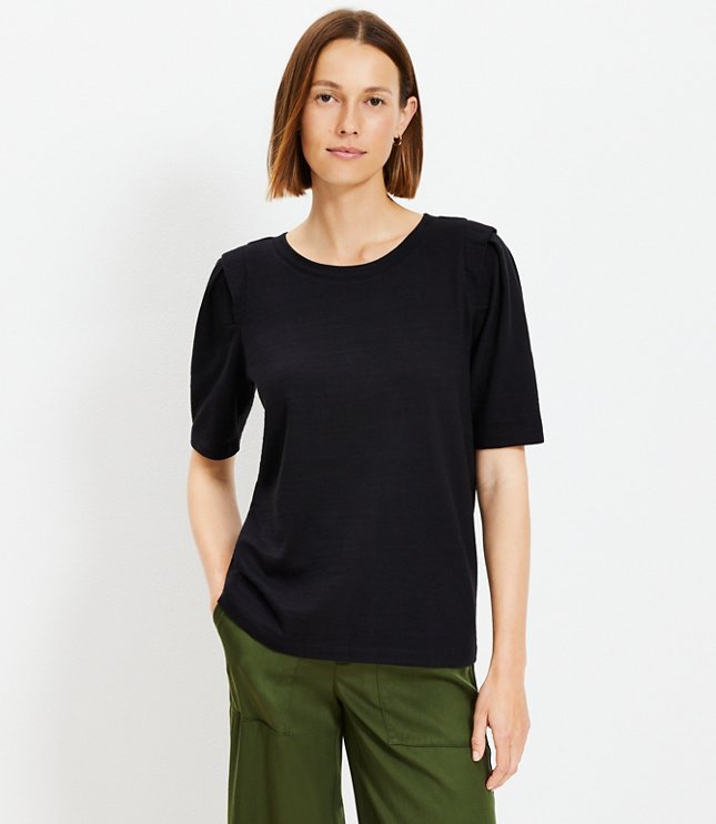 Heathered Ribbed Mock Neck Top - Cobblestone Heather