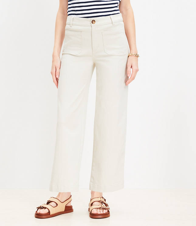 Tall Belted Pants in Stripe - Blue White