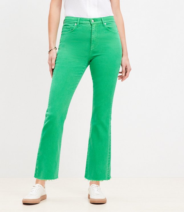 Petite Fresh Cut High Rise Kick Crop Jeans in Juicy Lime