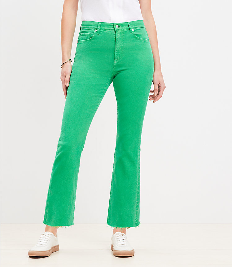 Petite Fresh Cut High Rise Kick Crop Jeans in Juicy Lime image number 0