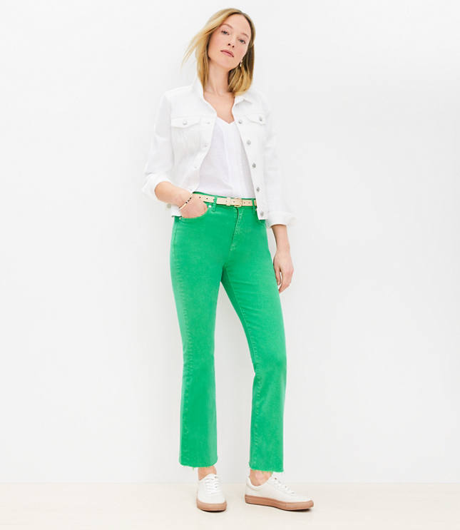 Petite Fresh Cut High Rise Kick Crop Jeans in Juicy Lime