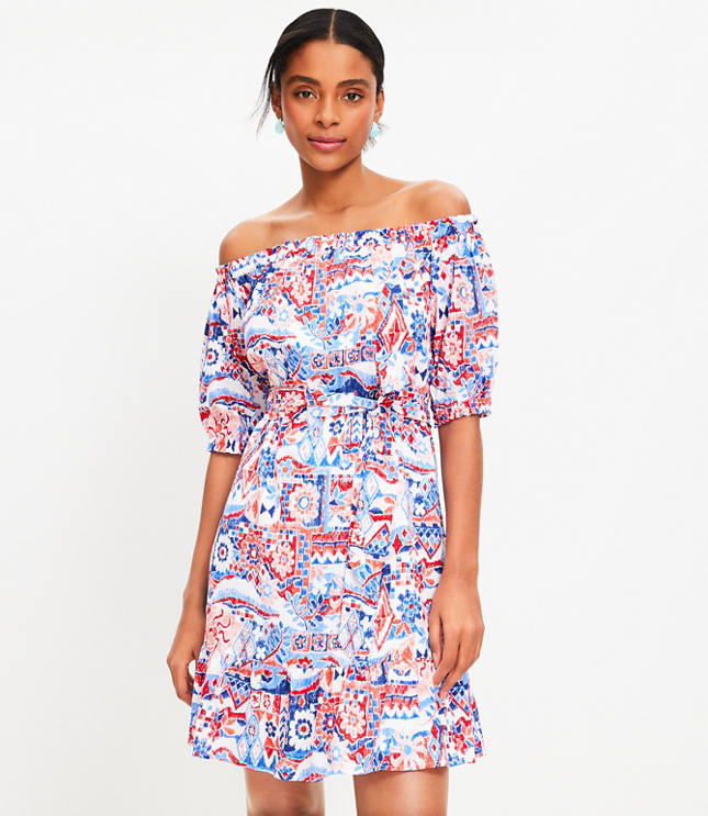 Petite Floral Button Puff Sleeve Midi Dress