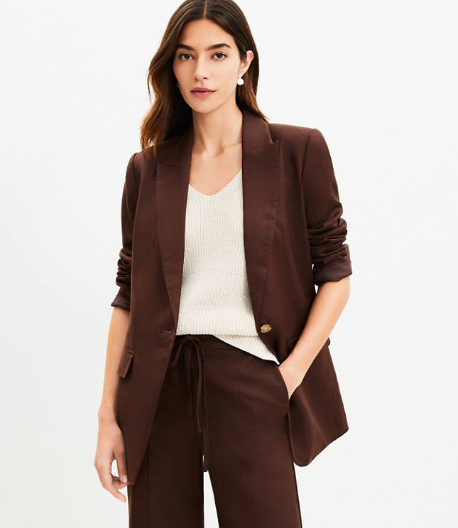 Striped Linen Blend Modern Blazer