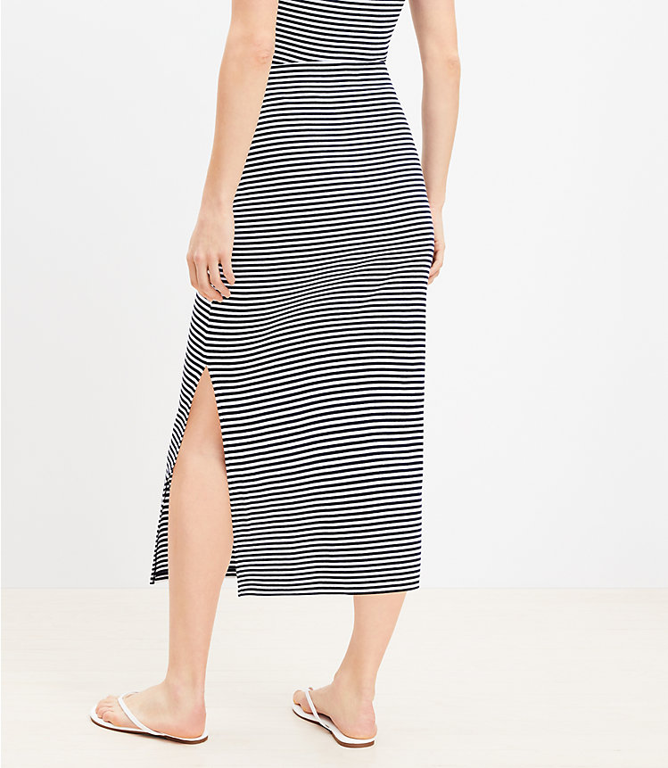 Petite Stripe Ribbed Column Skirt image number 2