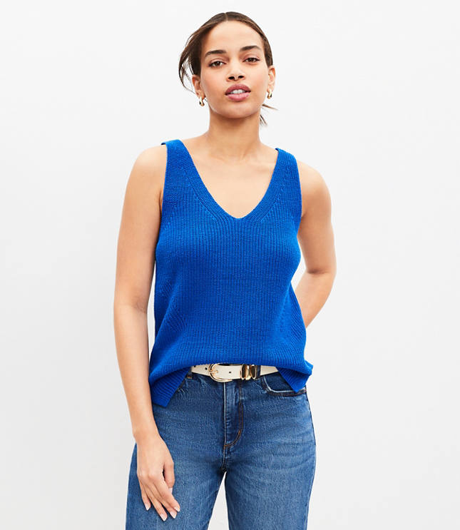 Petite VNeck Sweater Tank Top