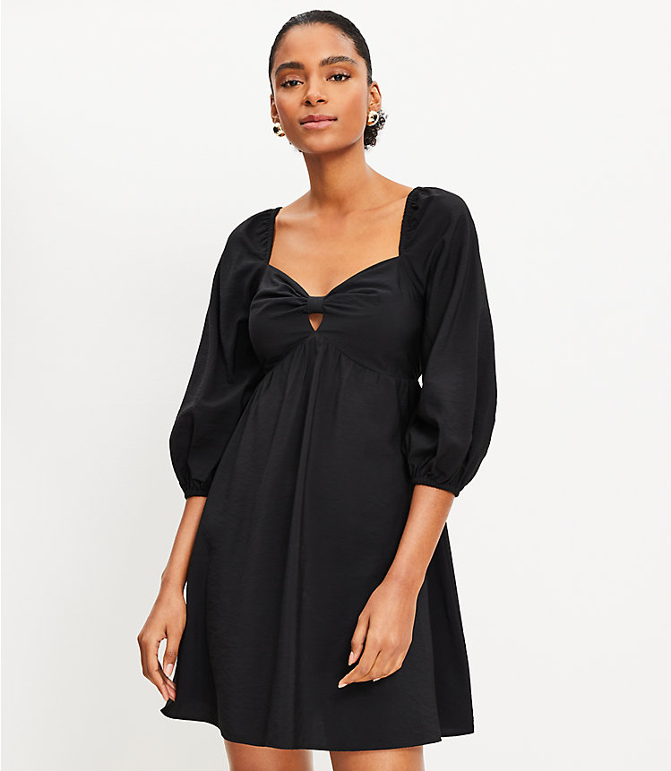 Knotted Long Sleeve Swing Dress image number 0
