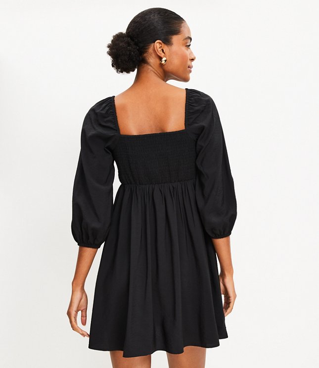 Knotted Long Sleeve Swing Dress