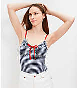 LOFT Beach Gingham Front Tie Keyhole One Piece Swimsuit carousel Product Image 2