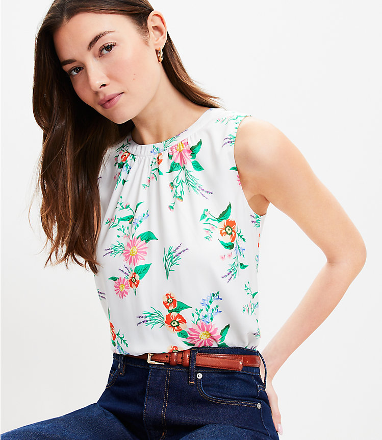 Floral Sleeveless Bubble Hem Top image number 0
