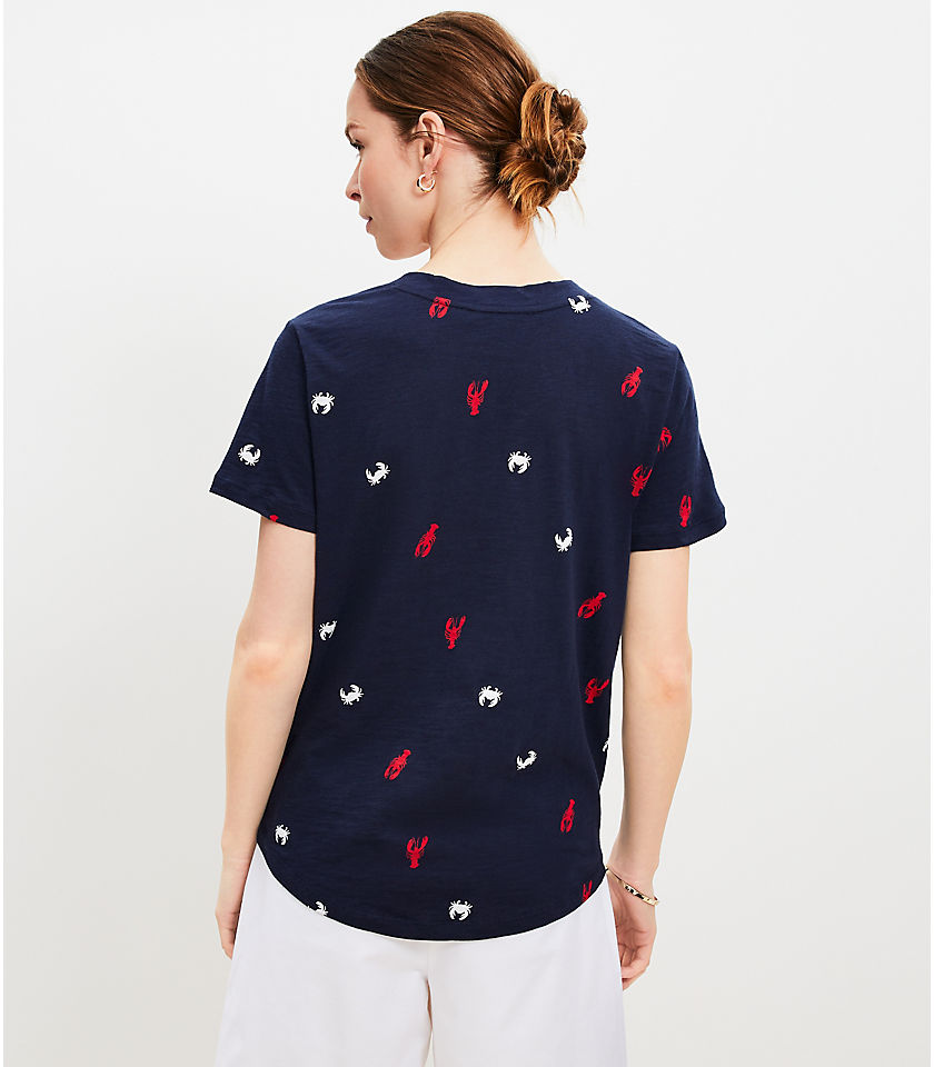 Petite Lobster & Crab Everyday V-Neck Tee