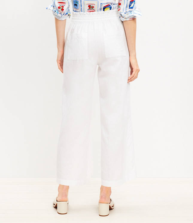 Tall Pull On Linen Cotton Wide Leg Pants