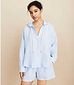Lou & Grey Striped Linen Tunic Hoodie carousel Product Image 1