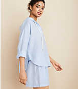 Lou & Grey Striped Linen Tunic Hoodie carousel Product Image 2