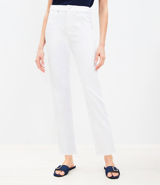 Petite High Rise Slim Jeans in White