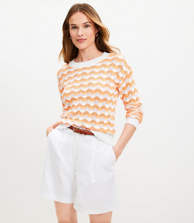 Striped Pointelle Sweater