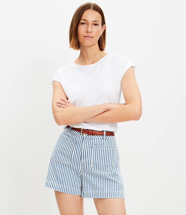 Belted Pleated Shorts in Floral Twill